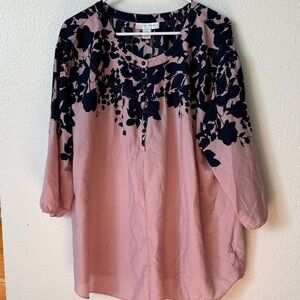 Motherhood Pink and Black Maternity Top